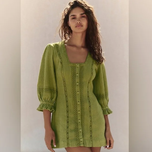 Free People | Dresses | Nwot Free People Freeest Jules Green Crochet Buttondown Mini Dress M | Poshmark Free People | Dresses | Nwot Free People Freeest Jules Green Crochet Buttondown Mini Dress M | Poshmark